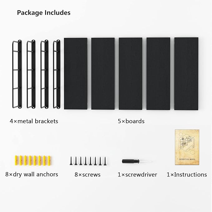 MXCSE Wall Shelves, Wall Mounted Bookshelves, DIY Floating Shelves - Image 9