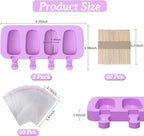 Ozera Silicone Popsicle Molds, 2 Pack Cake Pop Molds Popsicles Maker Set | - Image 3