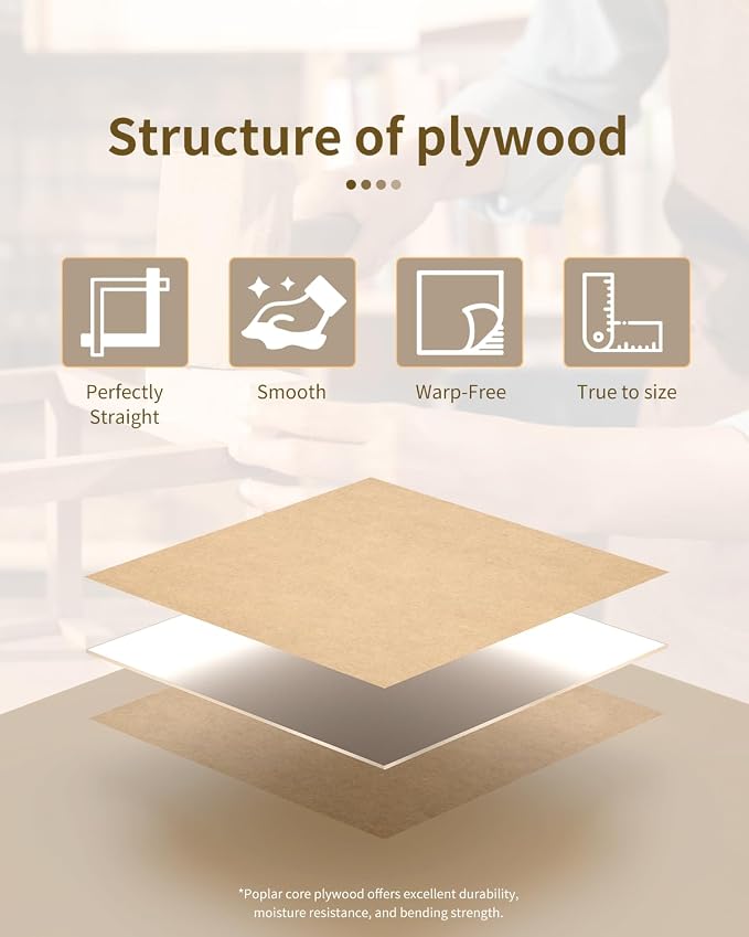 Basswood Plywood Sheets-15 Pack 12" x 8" x 1/8" Unfinished Craft Wood Pieces - Image 3
