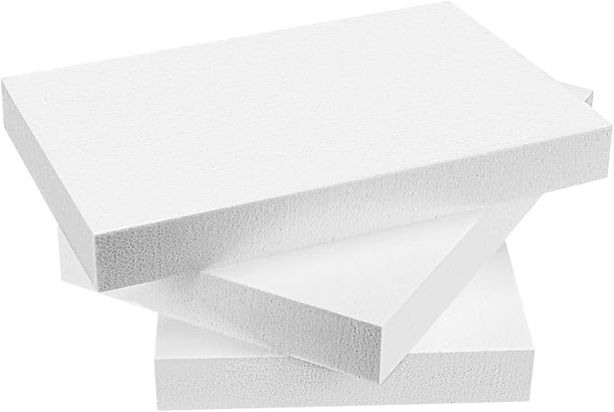 AMZQNART 3pcs 17x11X2in Craft Foam Blocks White by AMZQNART