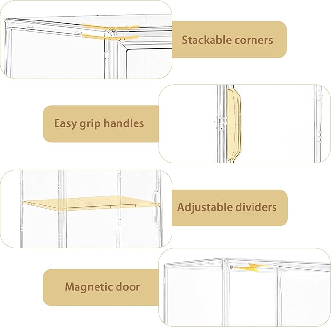 Attelite Acrylic Display Case for Collectibles 3 Adjustable Layers 2Pack | Easy - Image 3