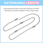 200 pcs Bead Ball Chains, 4 Inch Keychain Rings, - Image 4