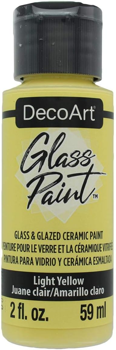 Deco Art GLASS PAINT 2OZ LIGHTYELLO, us:one size, Light Yellow by DecoArtAcrylicPaintCraftSupplies
