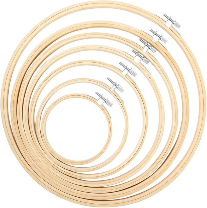 Caydo 7 Pieces 7 Sizes Embroidery Hoops Set 4 inch to 12 inch Circle Cross by Caydo