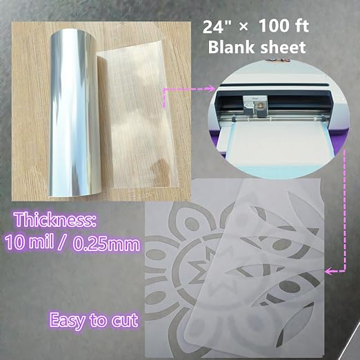 Clear 24inchs x 100ft Rolls 10 mil Transparency Blank Stencil Sheets Material - Image 3