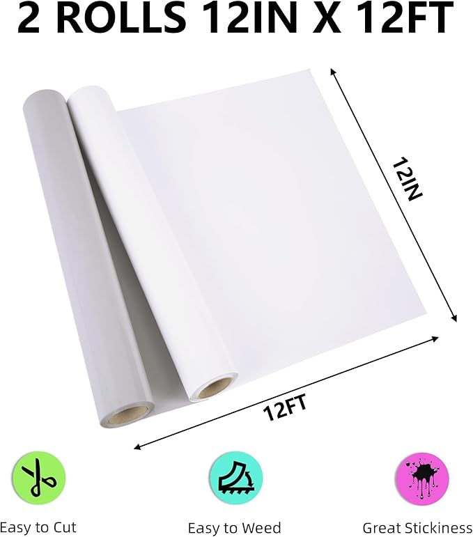 RENLITONG White and Gray Heat Transfer Vinyl - Image 2