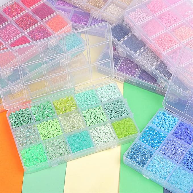 15 Grid Gold Glass Seed Bugle & Tube Beads Kit - Image 4