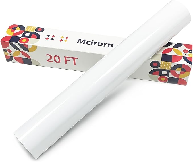 White Htv Vinyl Roll Heat Transfer Vinyl 12’ X 20 ft, by Unknown