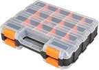 Jack Boss Tool Box with Transparent Lid, Double Side 34-Compartments Organizer by JACKBOSS