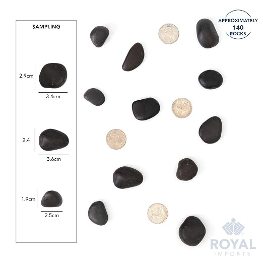 River Rocks Decorative Ornamental Vase Filler 1"-1.5" Black Aquarium Gravel 2 - Image 4