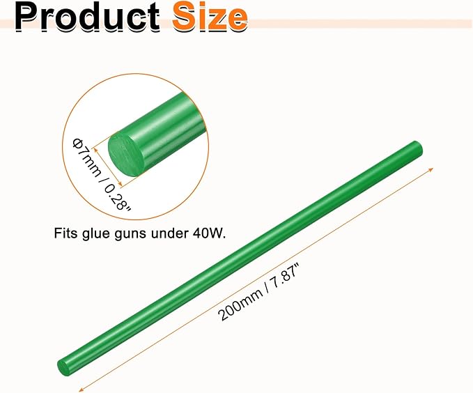 HARFINGTON 10pcs Hot Glue Sticks 0.28" Dia x 7.87" Long EVA Mini Hot Melt - Image 2
