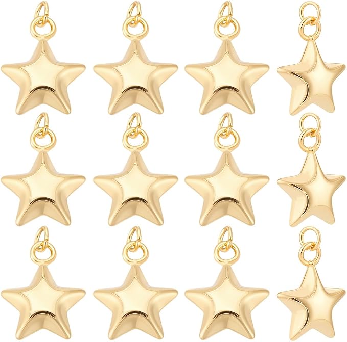 Beebeecraft 1 Box 12Pcs Star Charms - Image 7