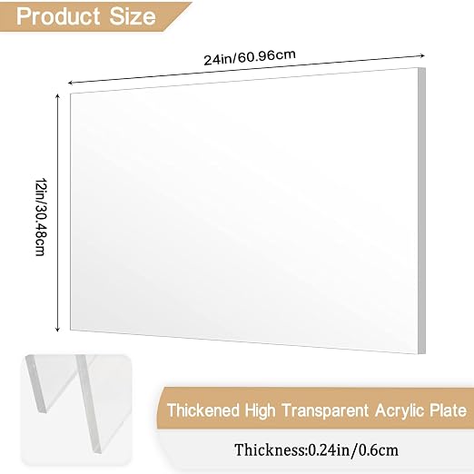 2 Pieces 1/8" Thick Acrylic Sheets, Plexiglass Sheets, Photo Frames - Image 2