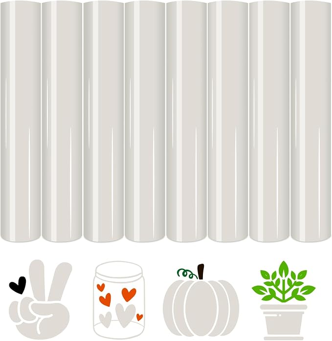 HTVSTD Light Grey Boho HTV Heat Transfer Vinyl 8pcs 12×10in Iron on Vinyl | by CraftingEveryday