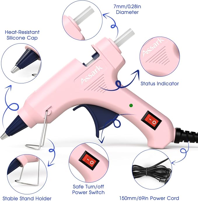 30W Mini Hot Glue Gun Kit with 30 Glue Sticks, Fast Preheating Hot Melt - Image 5