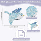WEBEEDY 2 Sets Colorful Bird Glass Mosaic Tiles Kit Cute Bird Mosaic Coaster - Image 3