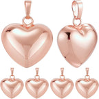 Beebeecraft 10Pcs Rose Gold Plated Heart Pendant Charms Metal Brass Love Heart by Beebeecraft