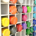 GRETJOB 64 Grids Paint Organizer, Wall Mountable Craft Paint Storage Rack - Image 6