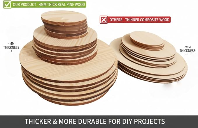 18-Piece Unfinished Wood Slice Set - Image 5