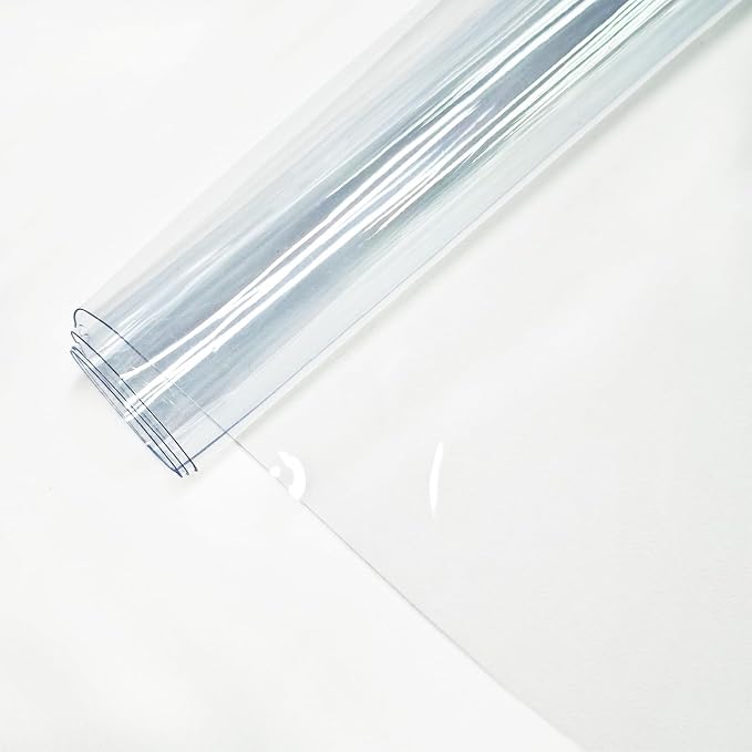 Clear Vinyl for Sewing, Transparent PVC Fabric Roll 15.7" x 48", 0.3mm by JERLITU