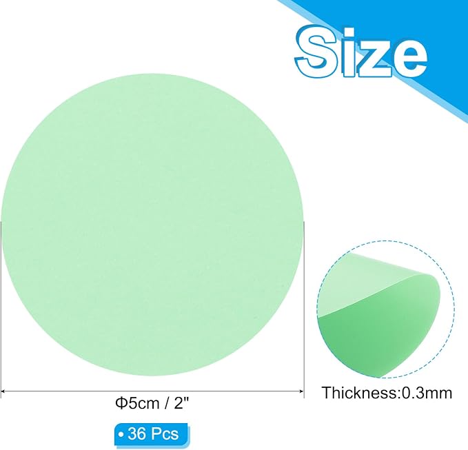 PATIKIL 2inch Circle Card Stock, Light Green - Image 2