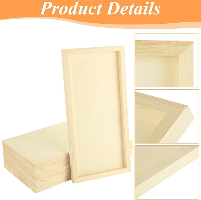 8PCS 8 x 16 Inch Wood Panels for Painting, Unfinished Wooden Canvas Panel Boards - Image 3