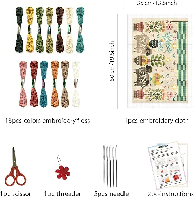 FREEBLOSS 11CT Cross Stitch Kit Stamped Cross Stitch Craft Kit - Image 2