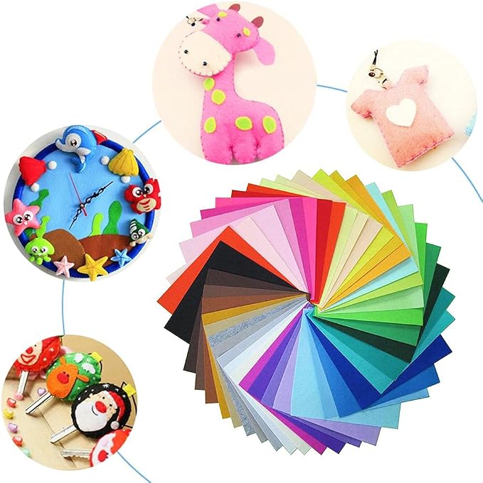 Felt Sheets, DIY Craft Sewing Pre-Cut Quilt Squares, Premium Colorful Hard - Image 7