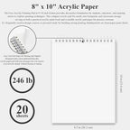 Fuxi 8x10 Sketchbook for Acrylic Paint, 246 lb/ 400gsm Thick Paper for Painting - Image 2
