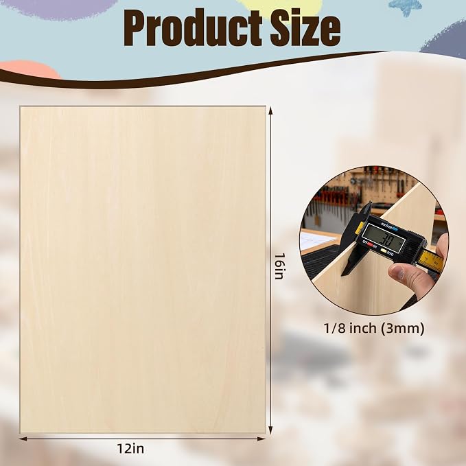 Basswood Sheets 12"x16"x1/8", 12 Pack | 3mm Basswood - Image 2