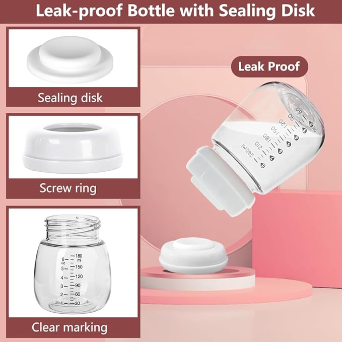 Full Breast Pump Parts with 27mm Oval Soft Rim Flanges and Wide-Mouth Base Connector for Spectra S2 S1 9 Plus SG, Medela, Lansinoh Pumps, Include Flange, Valve, Backflow Protector, Tubing and Bottle