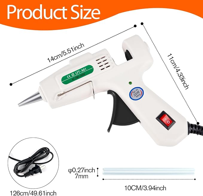 SHJADE Hot Glue Gun with 30 Glue Sticks, 20W Mini Hot Melt Gun Kit | Fast - Image 4