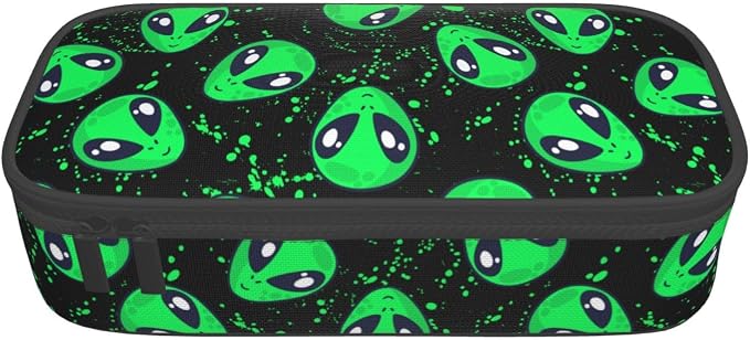 Funny Green Alien Pencil Case Organizer Big Capacity Pencil Pouch Stationery - Image 9