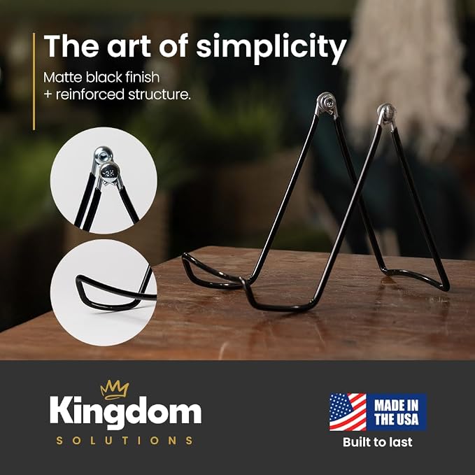 KINGDOM SOLUTIONS MADE IN USA 12-Pack Adjustable Black Metal Easels - Image 6