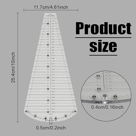 BENECREAT Acrylic Quilting Template Ruler, Dresden Plate Quilting Template - Image 2