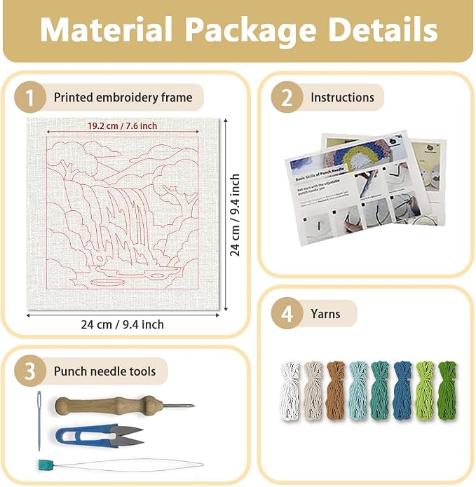 Doodlream Mountain Waterfall Landscape Needle Kit - Image 2