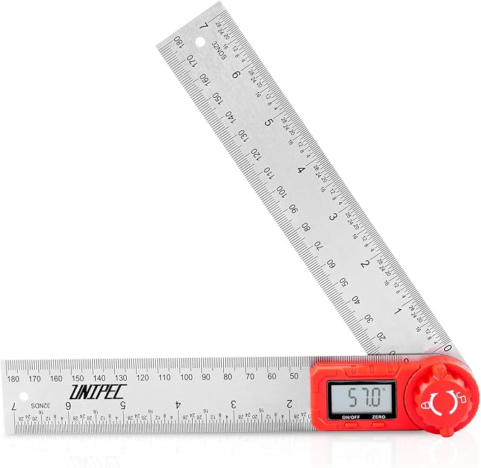 Digital Angle Finder Protractor, Angle Finder Ruler, Stainless steel 7inch 200mm by UNIPEC