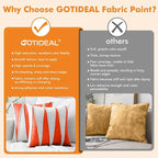 GOTIDEAL Red Fabric Paint for Clothes Permanent, T-Shirts Textile Paint 8.45 oz - Image 7