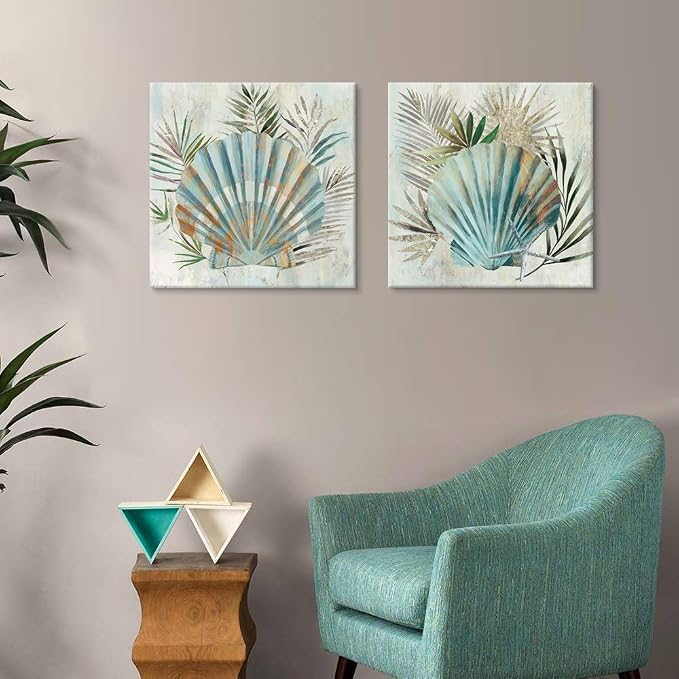JAPO ART Turquoise Shell Pictures Modern Seashell - Image 3