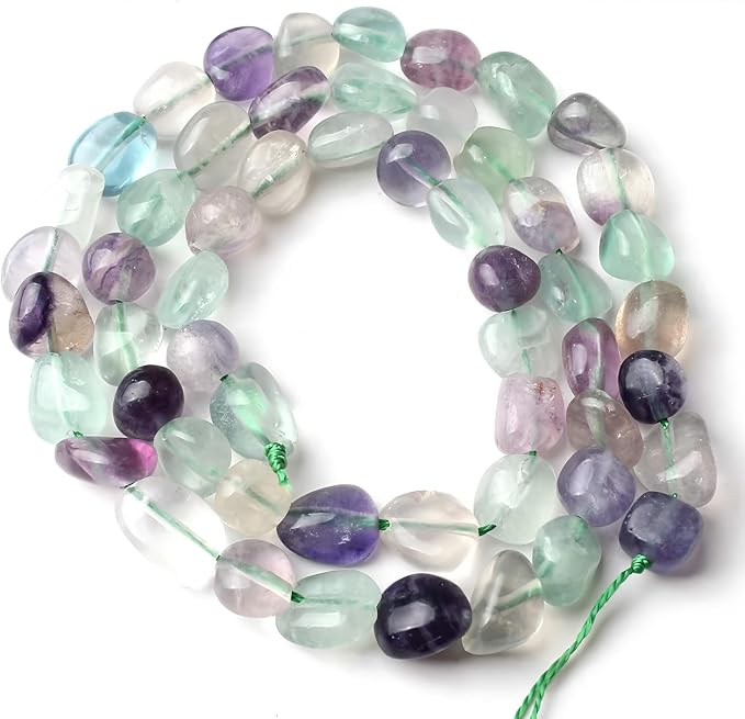 HAAMIIQII Natural Fluorite Crystal Pebble Stone 5-8mm Small Irregular Freeform by HAAMIIQII