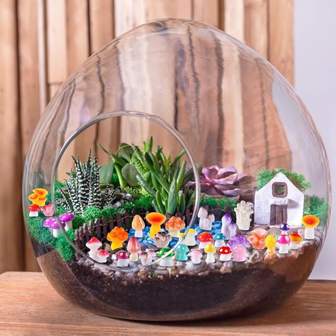 DIYDEC 80pcs Mini Resin Mushroom 80 Style Miniature Mushrooms Figures to Hide - Image 7