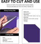 FUNKAKA Purple HTV Heat Transfer Vinyl Bundle, 10 Sheets Sticky HTV Vinyl - Image 2