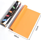 RENLITONG Light Orange Iron on Vinyl 12Inch by 20ft Roll Heat Transfer Vinyl - Image 3