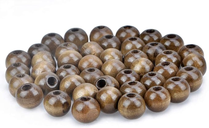 AD Beads Wood Spacer Loose Wooden Craft Beads Big Hole Beads Assorted by ADBeads