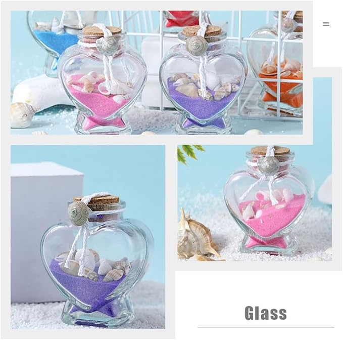 Empty Mini Heart-Shaped Glass Bottles - Image 4