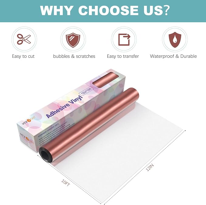 HTVRONT Rose Gold Matte Metallic Permanent Vinyl - Image 5