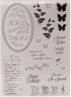 Vintage Words Music Background Clear Stamps Cards - Image 5