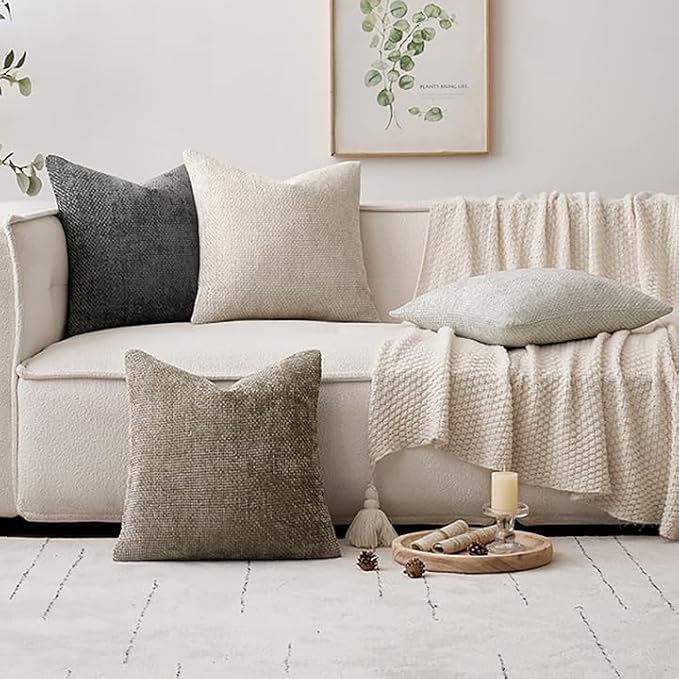 MIULEE Pack of 4 Couch Throw Pillow Covers 18x18 Inch Neutral Soft Decorative - Image 5