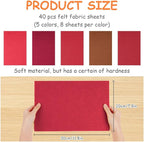 Ainiv 40pcs 8×12 inches Coloured Felt Fabric Sheets, Fabrics DIY Craftwork - Image 3