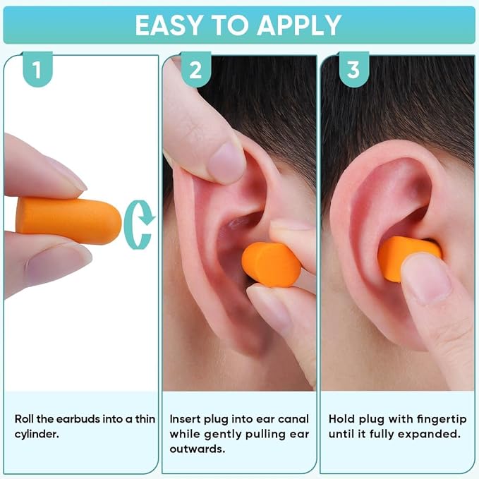 TICONN 200 Pairs Foam Ear Plugs, Individually Wrapped 32dB NRR Noise Reduction - Image 7